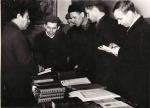 Виставка книг книголюбів на суднобудівному заводі. Перший справа М.А. Ємельянов. 1964 р.