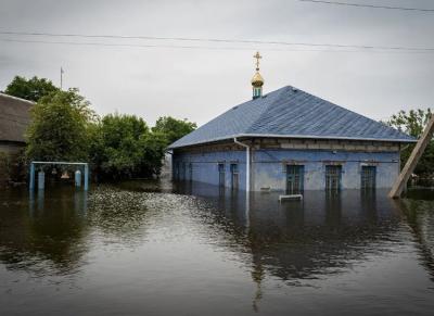 Село уходе під воду після теракту на Каховській ГЕС. Херсонщина, червень 2023 року /Фото Патрика Ярача